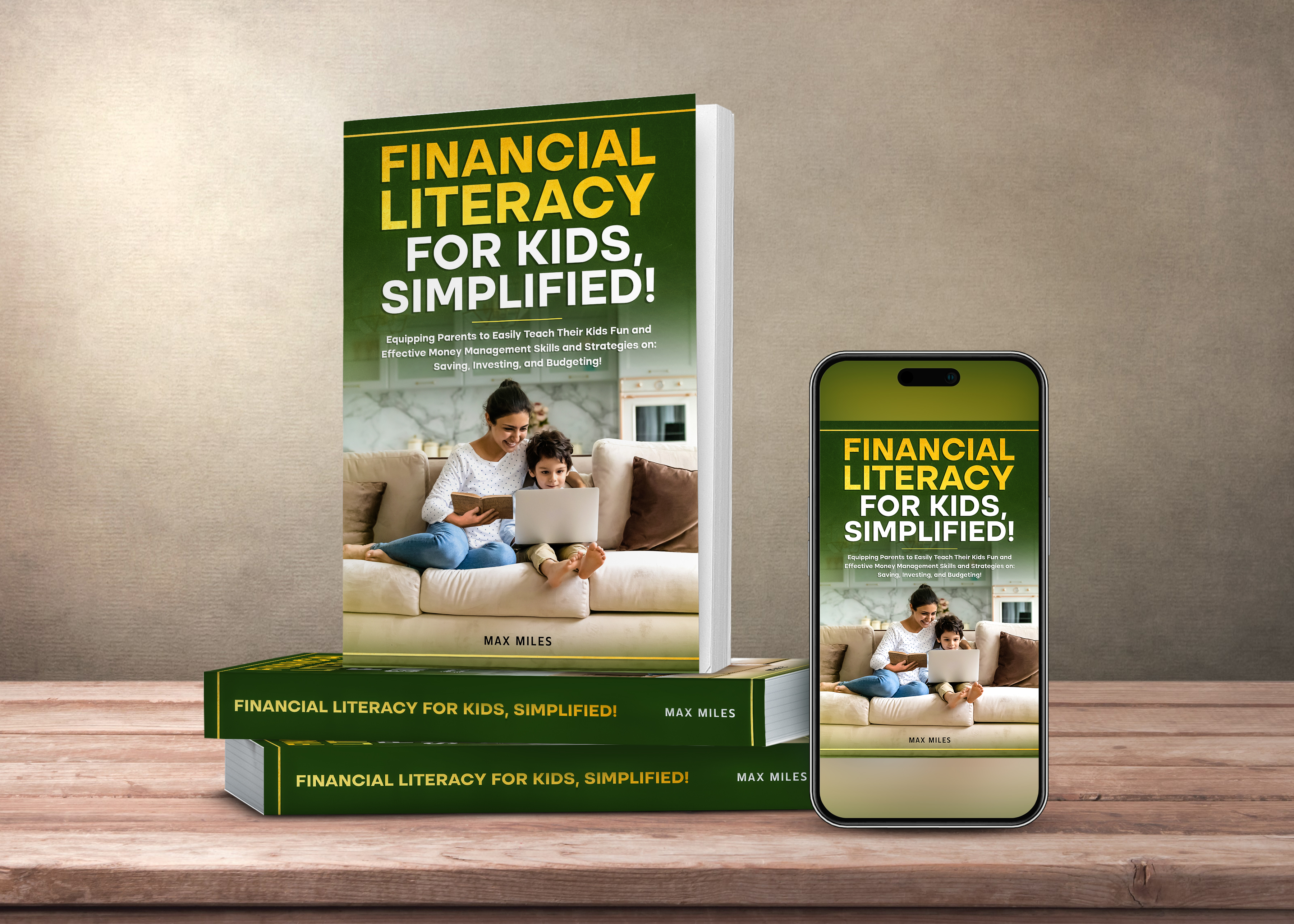 Financial Literacy for Kids, Simplified! Book Mockup - Real-world money lessons for children ages 6-12